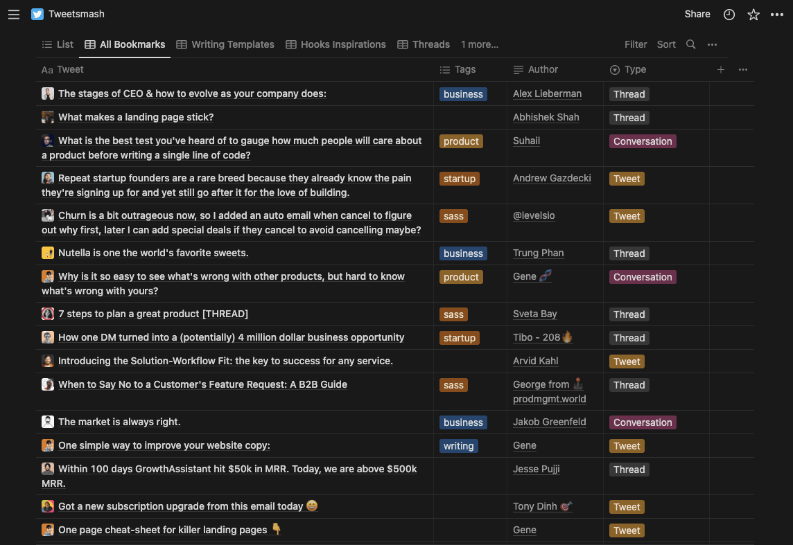 Automatically export your twitter bookmarks to notion